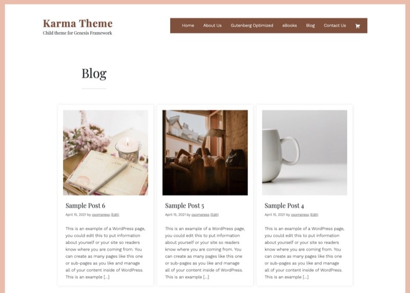 Karma Theme blog