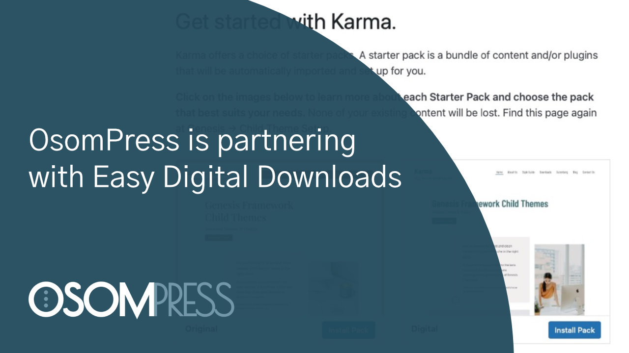 OsomPress is partnering with Easy Digital Downloads