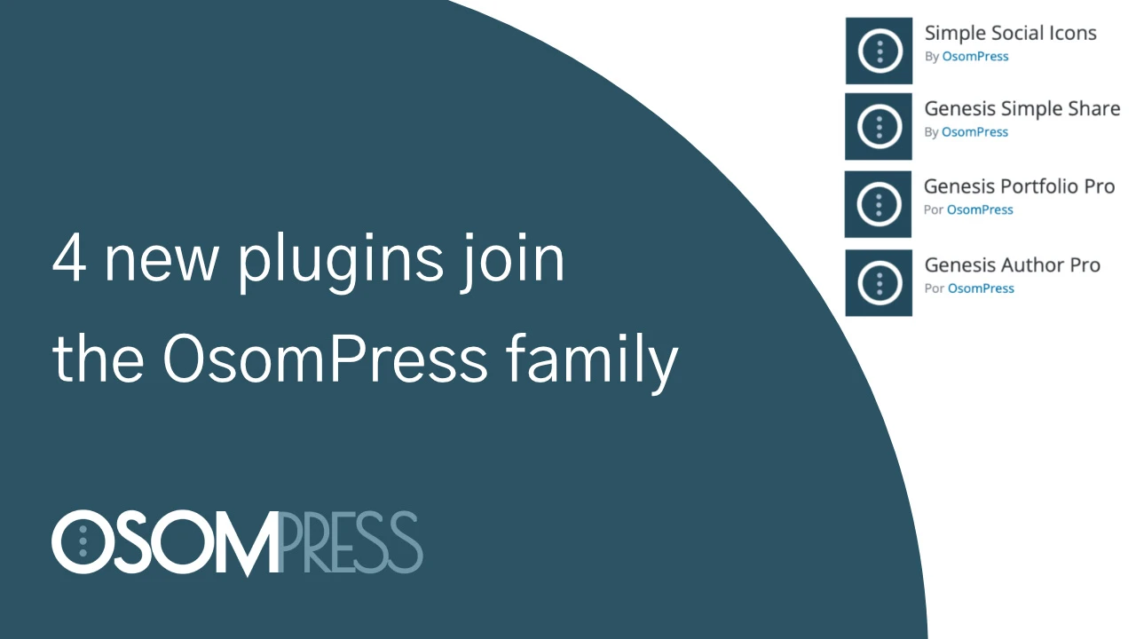 4 new plugins join the OsomPress family