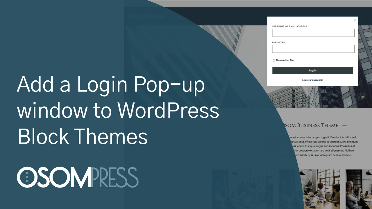 Add Login Pop Up Wordpress Block Themes