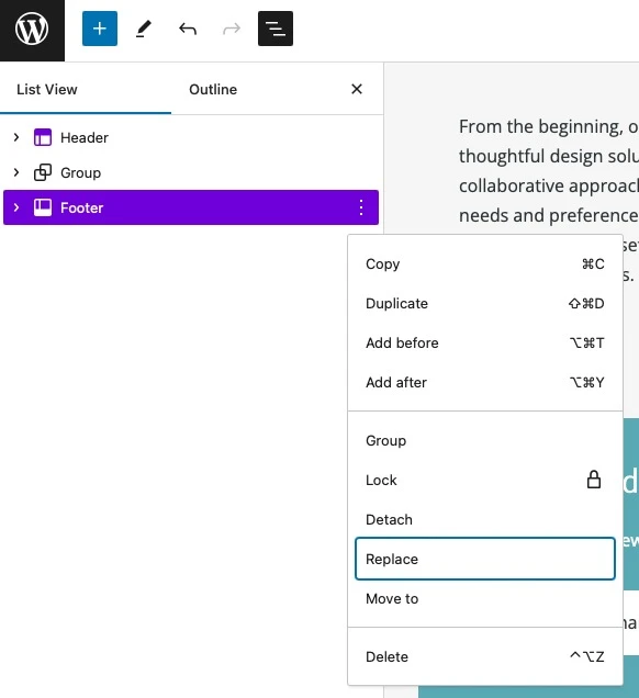 How To Replace Footer In One Template