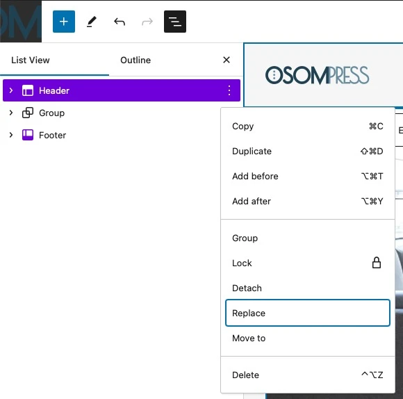 How To Replace Header In Only One Template