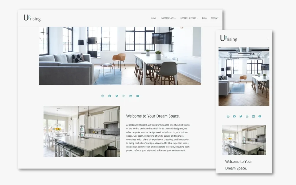 Uprising Next Home Responsive View