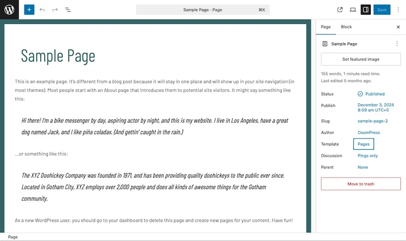Karma next access page template