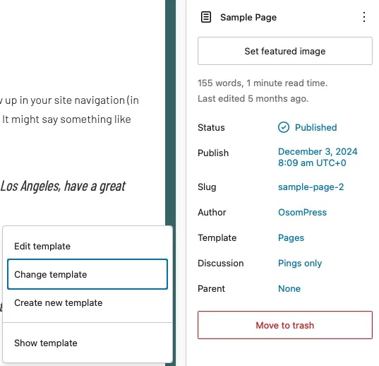 Karma next change page template