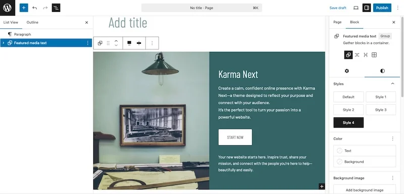 Karma next group style variation example 2