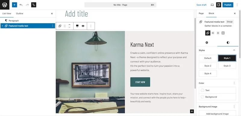 Karma next group style variation example