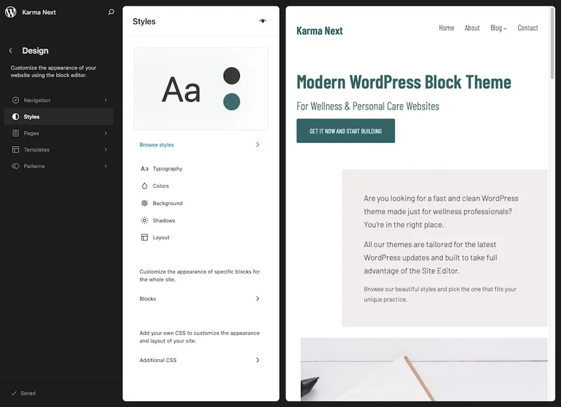 Karma next site editor styles