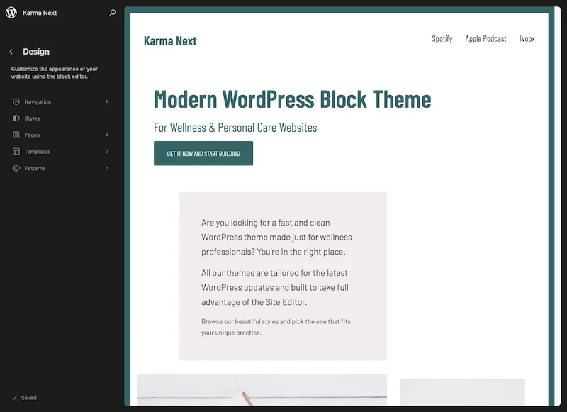 Karma next site editor
