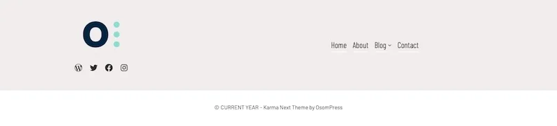 Karma footer with two columns